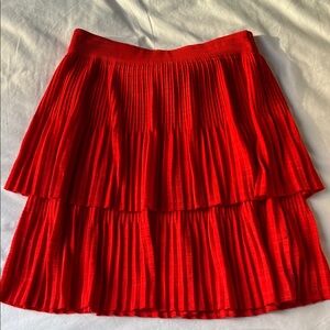 Red Pleated Missoni Mini Skirt